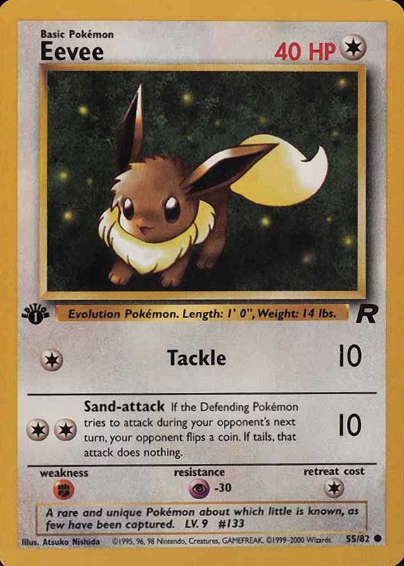 2000 Pokemon Rocket Eevee #55 TCG Card