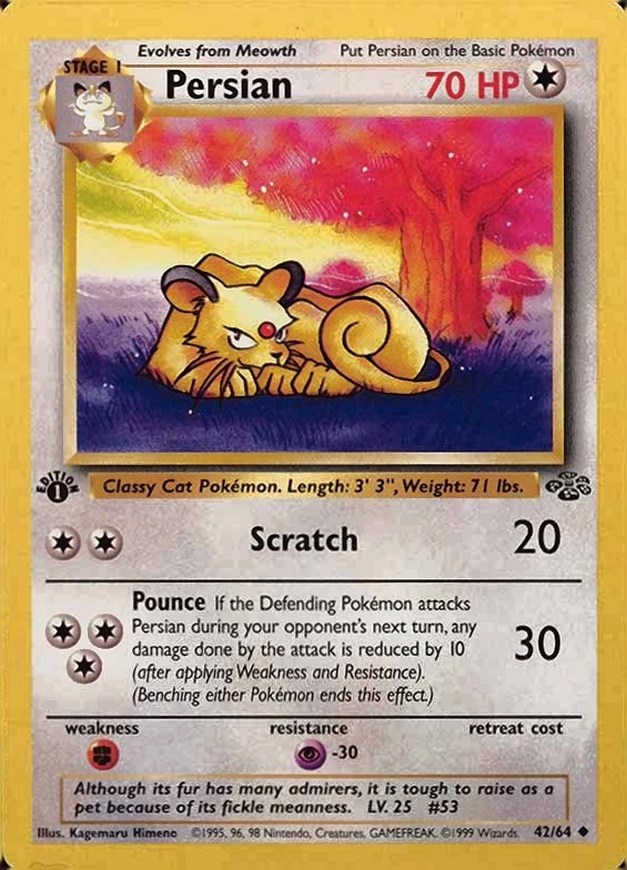 1999 Pokemon Jungle Persian #42 TCG Card
