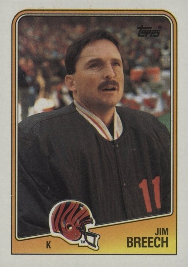 1988 Topps Jim Breech #344 Football Card