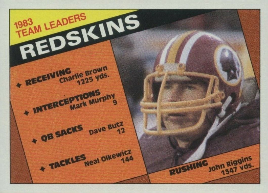 1984 Topps Washington Redskins Leaders #375 Football Card