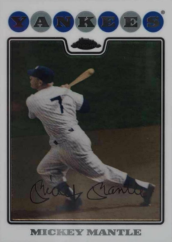 2008 Topps Chrome Mickey Mantle #7 Baseball Card