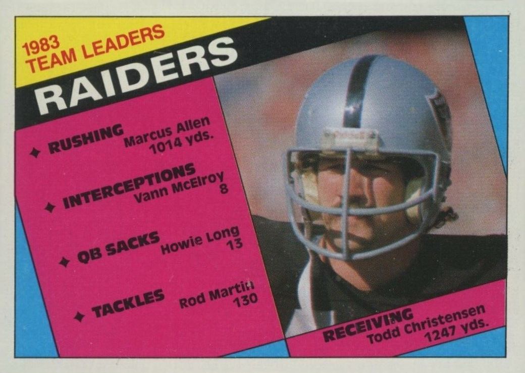 1984 Topps Los Angeles Raiders Leaders #97 Football Card