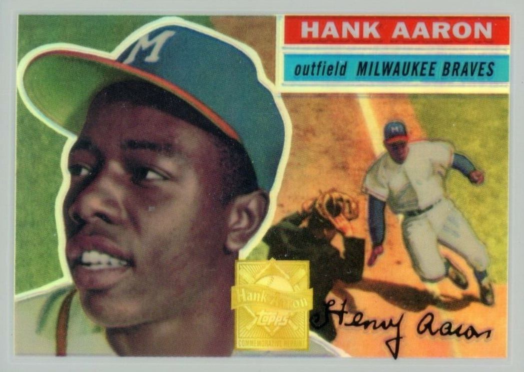 2000 Topps Hank Aaron 1956 Topps Reprint #3 Baseball Card