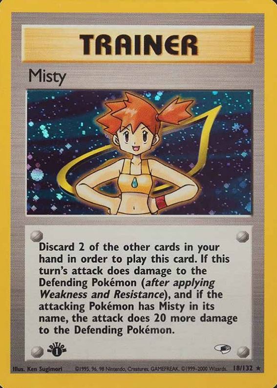 2000 Pokemon Gym Heroes  Misty #18 TCG Card