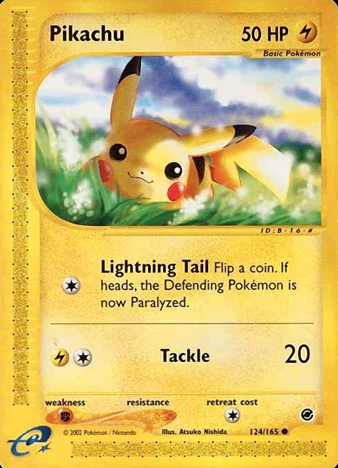 2002 Pokemon Expedition Pikachu #124 TCG Card