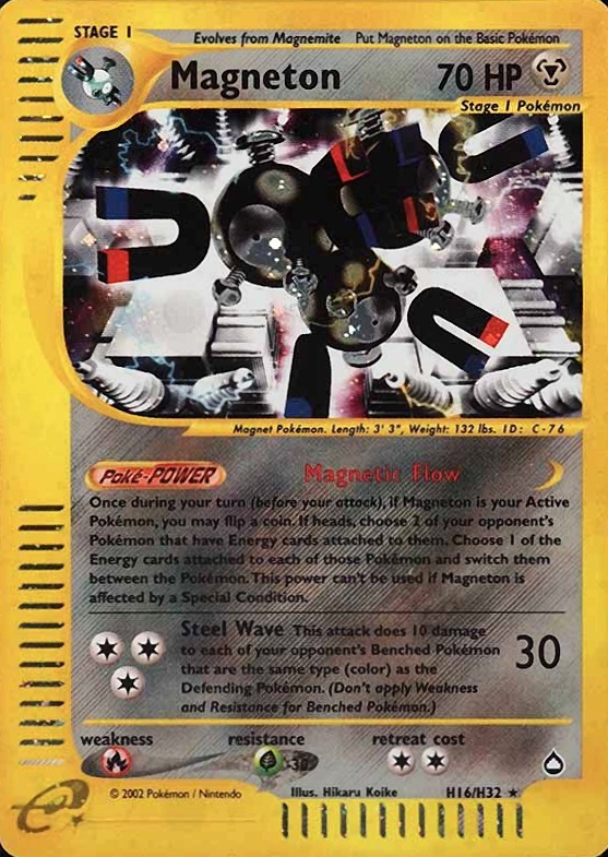 2003 Pokemon Aquapolis Magneton-Holo #H16 TCG Card