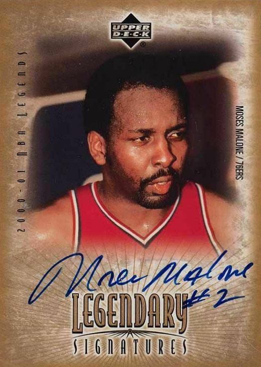 2000 Upper Deck Legends Legendary Signatures Moses Malone #MM Basketball Card