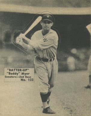 1934 Batter Up Buddy Myer #133 Baseball Card