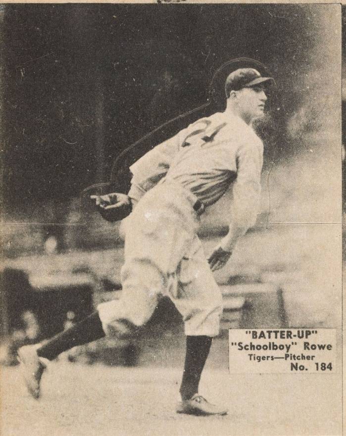 1934 Batter Up Schoolboy Rowe #184 Baseball Card