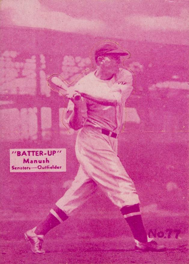1934 Batter Up Heinie Manush #77 Baseball Card