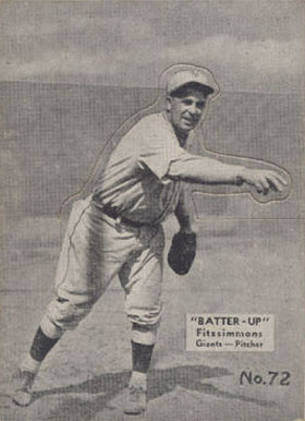 1934 Batter Up Fred Fitzsimmons #72 Baseball Card