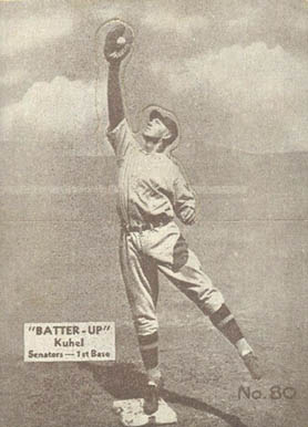 1934 Batter Up Joe Kuhel #80 Baseball Card