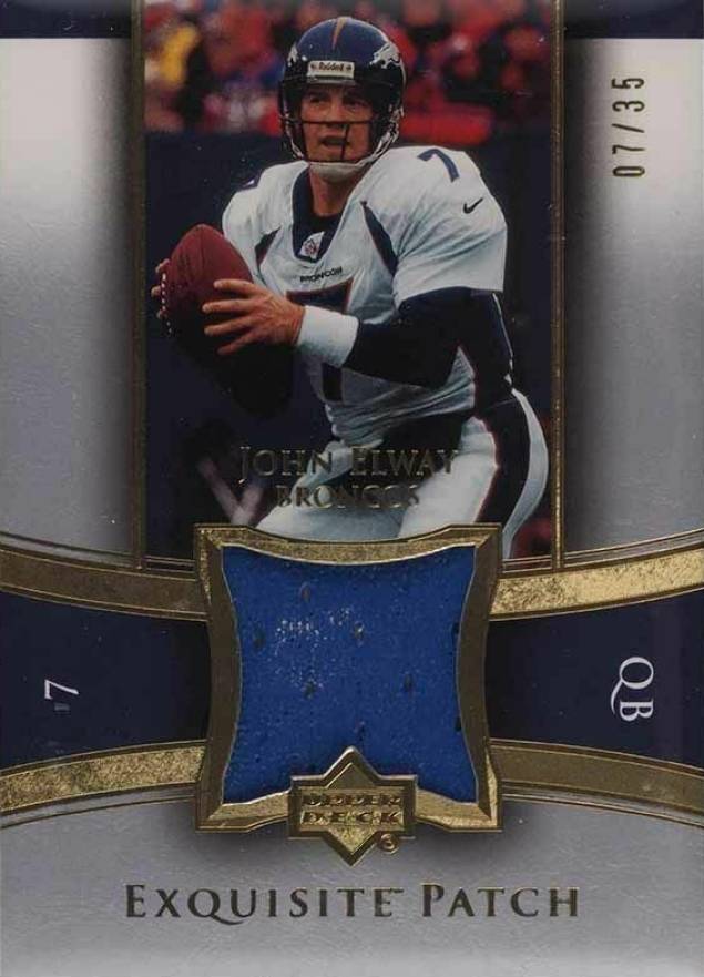 2005 Upper Deck Exquisite Collection Exquisite Patch John Elway #EP-JE Football Card
