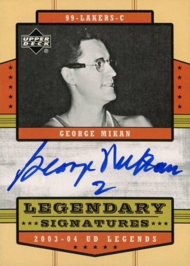 2003 Upper Deck Legends Legendary Signatures George Mikan #LS-GM Basketball Card