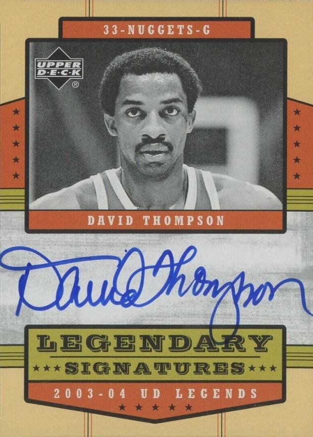 2003 Upper Deck Legends Legendary Signatures David Thompson #LS-DT Basketball Card
