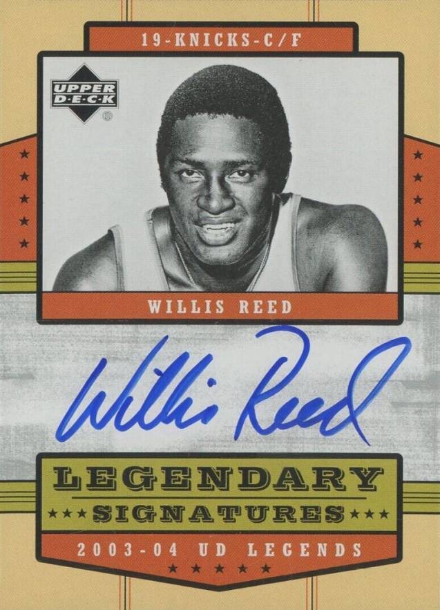 2003 Upper Deck Legends Legendary Signatures Willis Reed #LS-WR Basketball Card