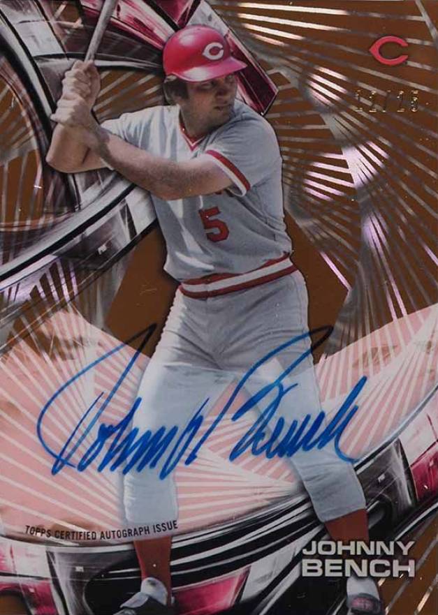 2016 Topps High Tek Autographs Johnny Bench #HT-JB Baseball Card