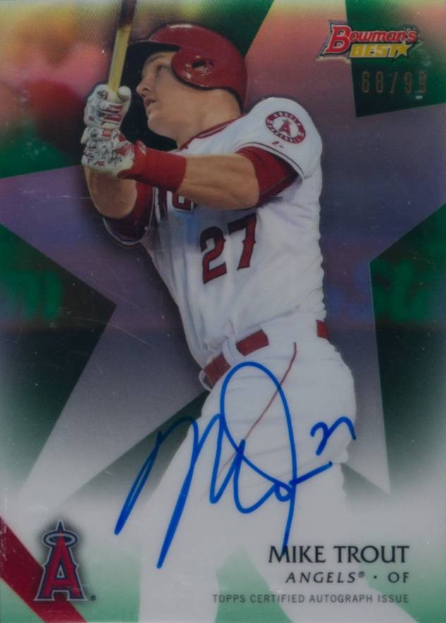 2015 Bowman's Best Best of 2015 Autographs Mike Trout #MT Baseball Card