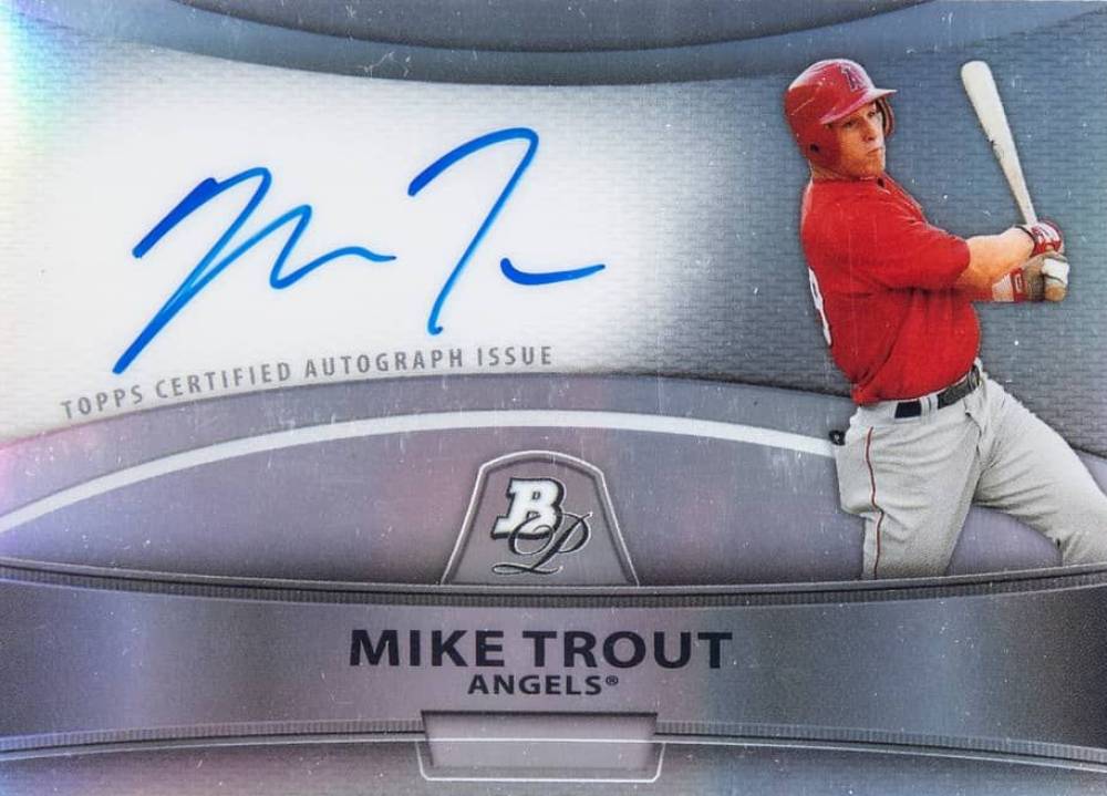 2010 Bowman Platinum Prospect Autograph Mike Trout #BPAMT Baseball Card