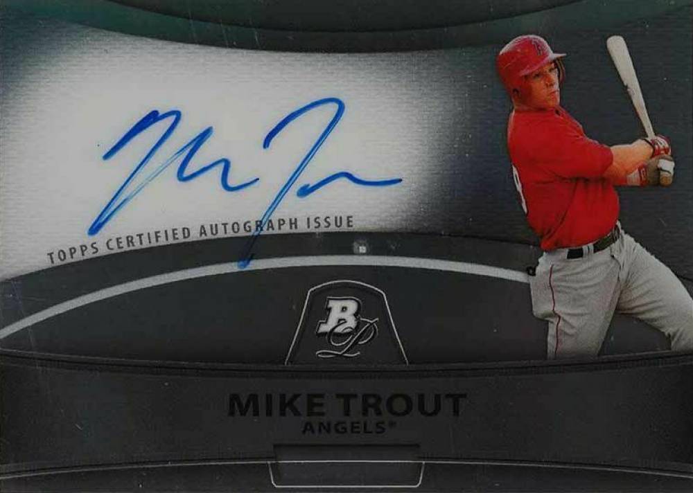 2010 Bowman Platinum Prospect Autograph Mike Trout #BPAMT Baseball Card