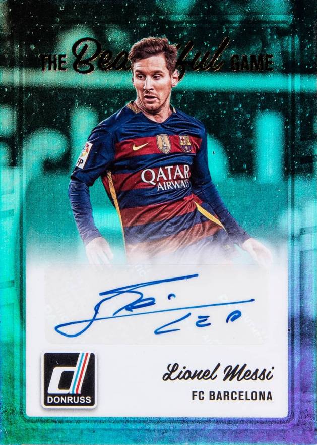 2016 Panini Donruss The Beautiful Game Autograph Lionel Messi #BGLM Soccer Card