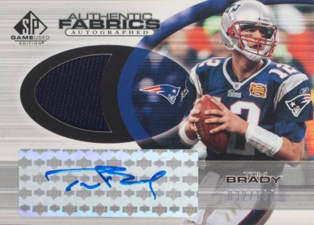 2004 SP Game Used Authentic Fabric Autograph Tom Brady #AAFTB Football Card