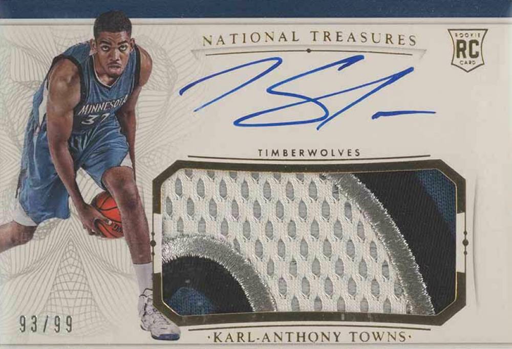 2015 National Treasures Karl-Anthony Towns #101 Basketball Card