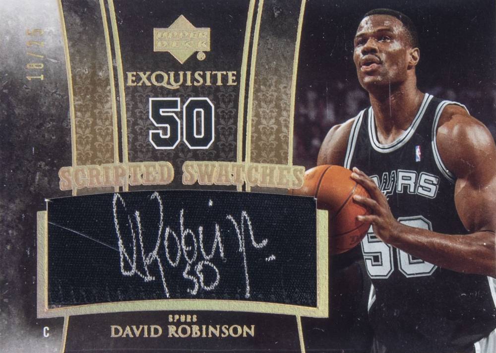 2005 Upper Deck Exquisite Collection Scripted Swatches David Robinson #SS-DR Basketball Card