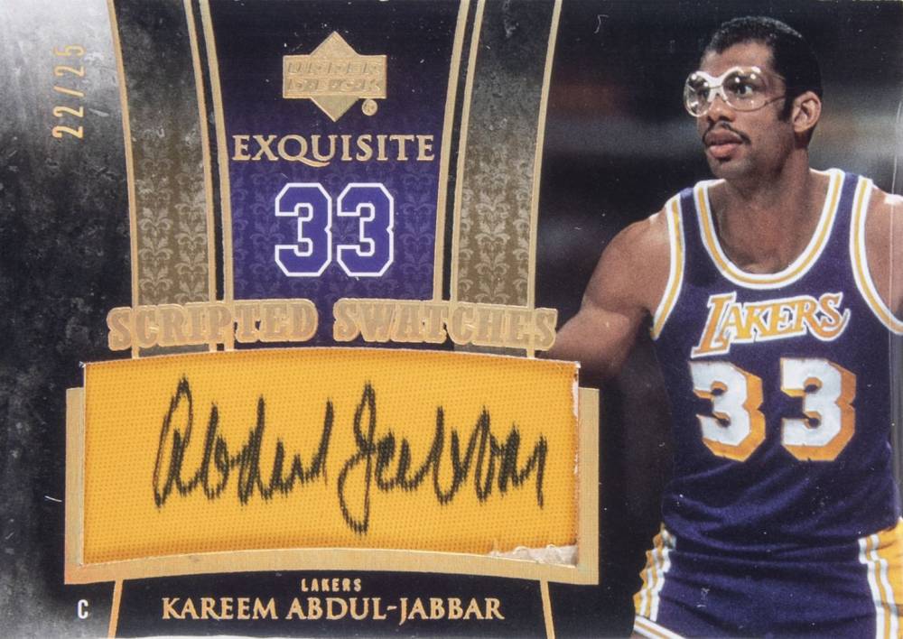 2005 Upper Deck Exquisite Collection Scripted Swatches Kareem Abdul-Jabbar #SS-KA Basketball Card