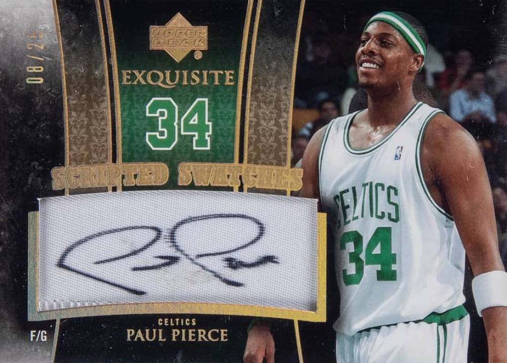 2005 Upper Deck Exquisite Collection Scripted Swatches Paul Pierce #SS-PP Basketball Card