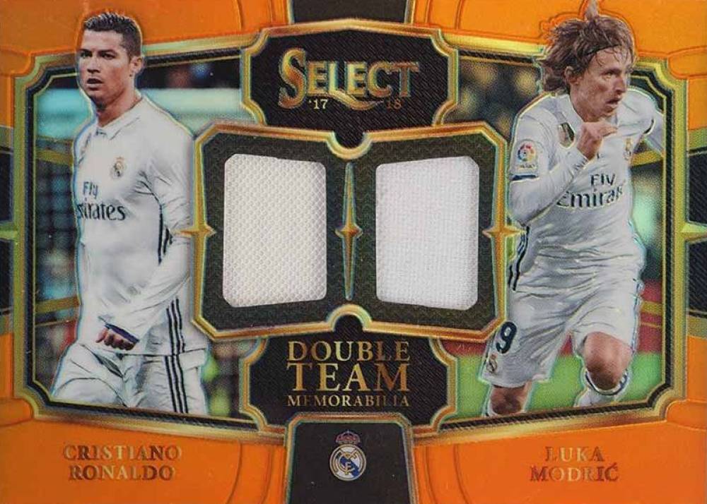 2017 Panini Select Double Team Memorabilia Cristiano Ronaldo/Luka Modric #RM1 Soccer Card