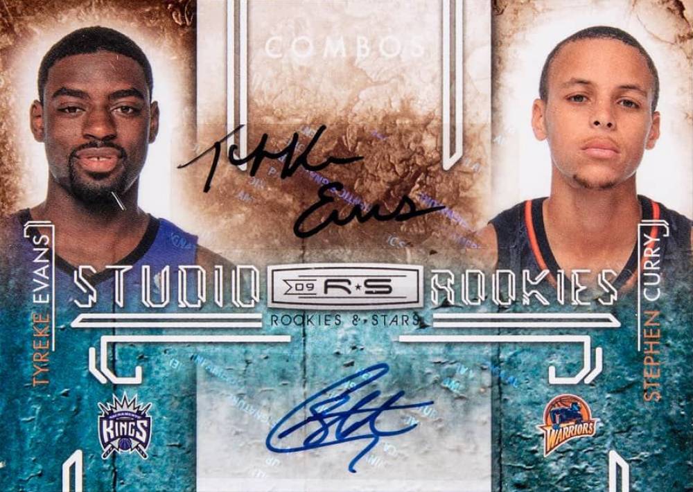 2009 Panini Rookies & Stars Studio Combo Rookies Signatures Stephen Curry/Tyreke Evans #9 Basketball Card