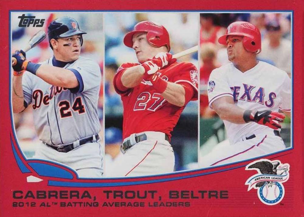 2013 Topps Adrian Beltre/Miguel Cabrera/Mike Trout #294 Baseball Card