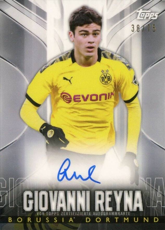 2020 Topps Transcendent BVB Borussia Dortmund Autograph Giovanni Reyna #GR Soccer Card