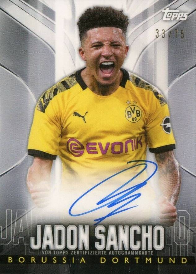 2020 Topps Transcendent BVB Borussia Dortmund Autograph Jadon Sancho #JS Soccer Card