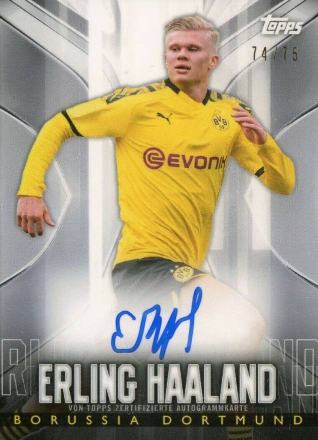 2020 Topps Transcendent BVB Borussia Dortmund Autograph Erling Haaland #EH Soccer Card