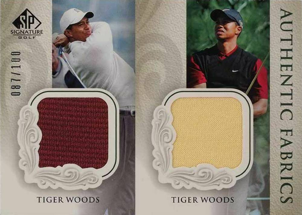 2004 SP Signature Authentic Fabrics  Tiger Woods #AD-TW Golf Card