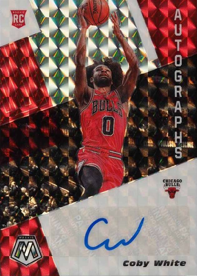 2019 Panini Mosaic Rookie Autographs Mosaic Coby White #RACWT Basketball Card