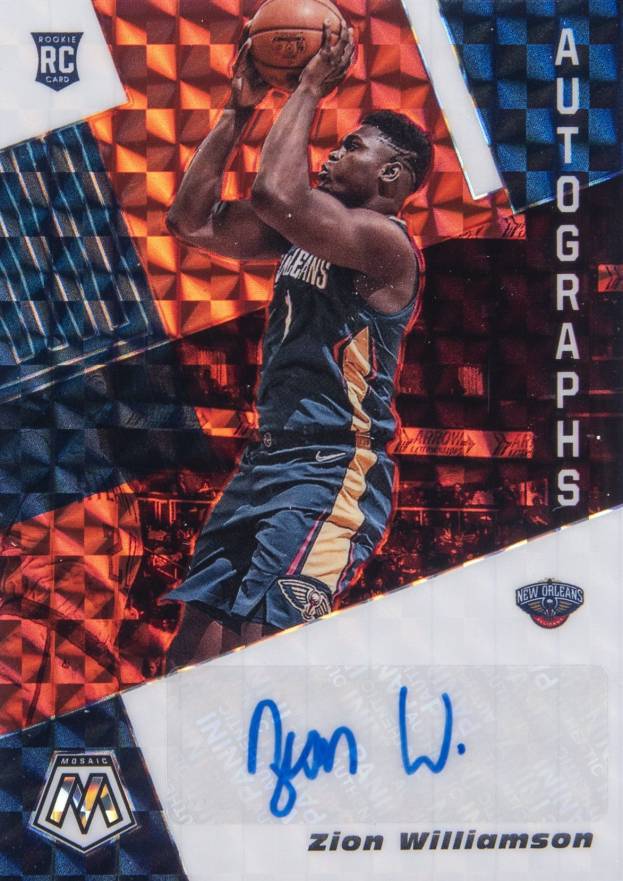2019 Panini Mosaic Rookie Autographs Mosaic Zion Williamson #RAZWL Basketball Card