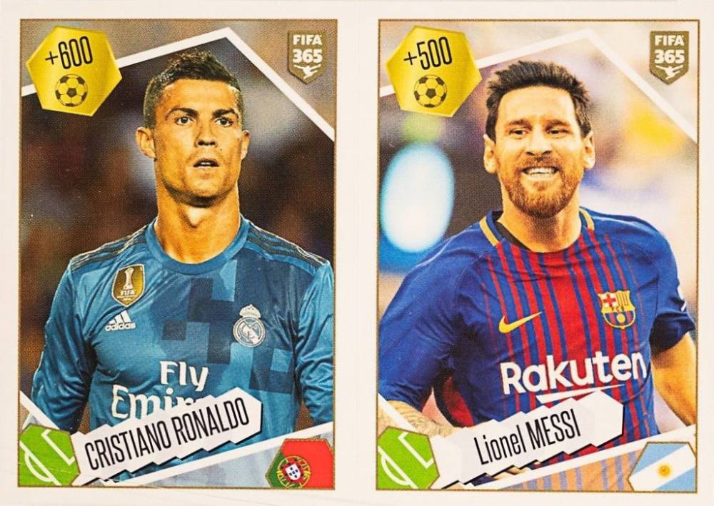 2017 Panini FIFA 365 Sticker Cristiano Ronaldo/Lionel Messi #501 Soccer Card