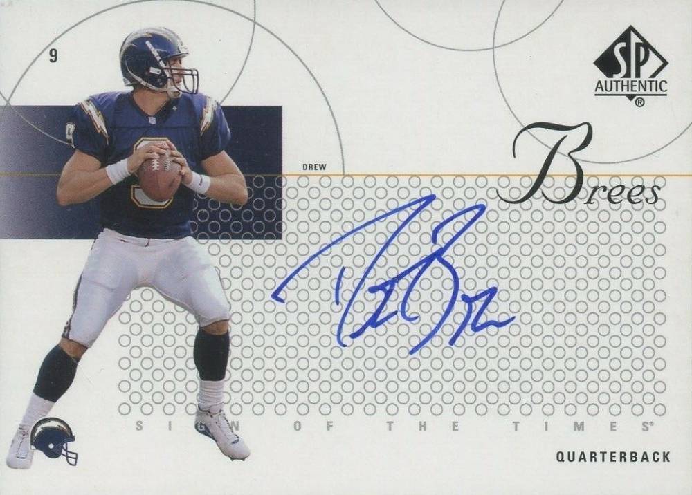 2002 SP Authentic Sign of the Times Drew Brees #ST-BR Football Card