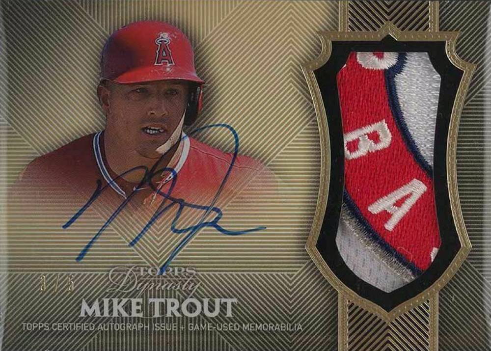 2017 Topps Dynasty Autograph Patch Mike Trout #MT7 Baseball Card