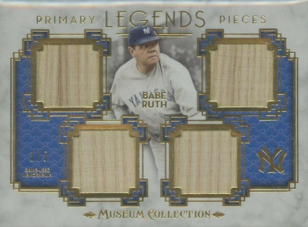 2014 Topps Museum Collection Primary Pieces Legends Quad Relics Babe Ruth #PPQRL-BRU Baseball Card