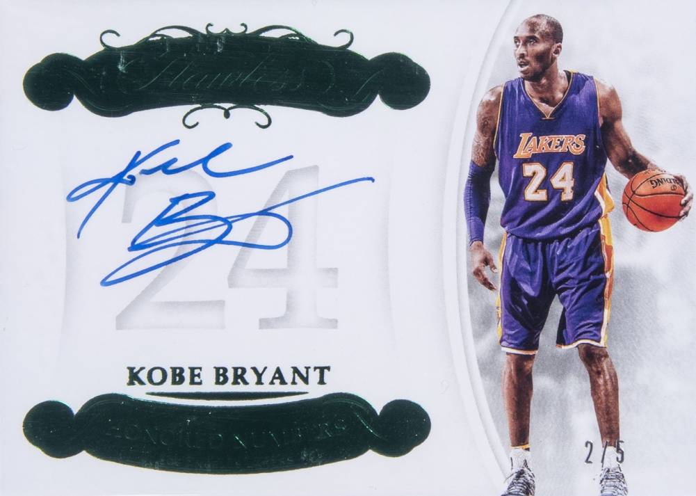 2017 Panini Flawless Honored Numbers Autographs Kobe Bryant #HNKB Basketball Card
