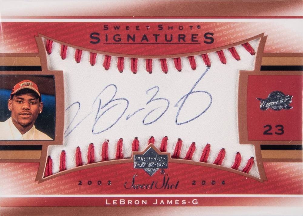 2003 Upper Deck Sweet Shot Sweet Spot Signatures LeBron James #LJ-A Basketball Card
