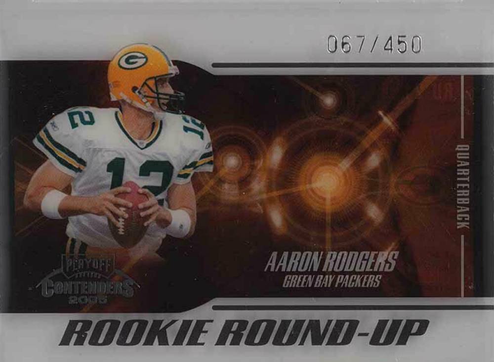 2005 Playoff Contenders Rookie Round-Up Aaron Rodgers #RU-21 Football Card