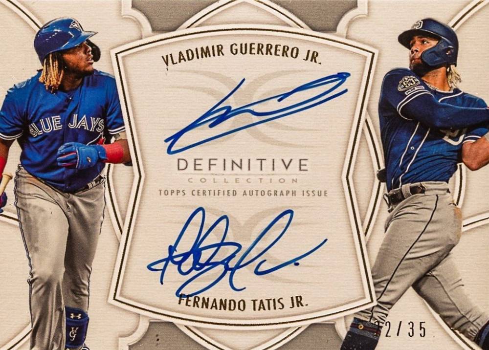 2020 Topps Definitive Collection Dual Autograph Collection Fernando Tatis Jr./Vladimir Guerrero Jr. #VF Baseball Card