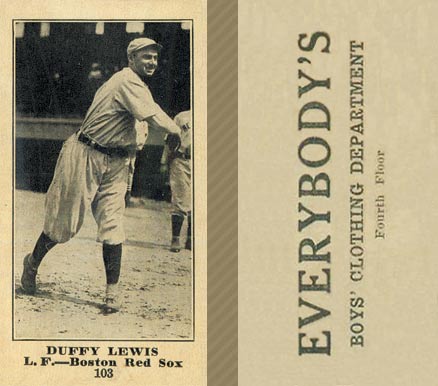 1916 Everybody's Duffy Lewis #103 Baseball Card