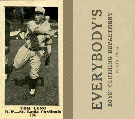 1916 Everybody's Tom Long #105 Baseball Card