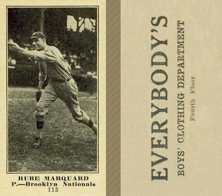 1916 Everybody's Rube Marquard #113 Baseball Card